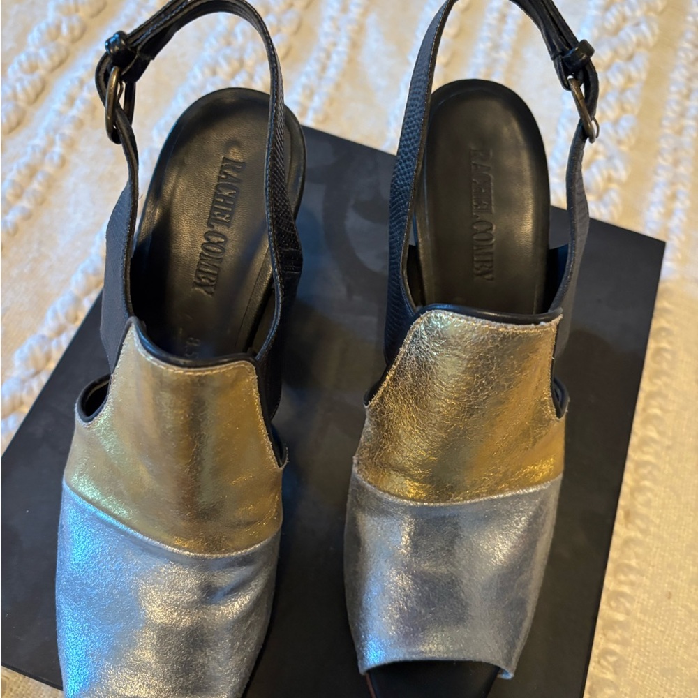 Rachel Comey Gold and Silver Women's Slingback Heels 8.5 - Picture 3 of 5